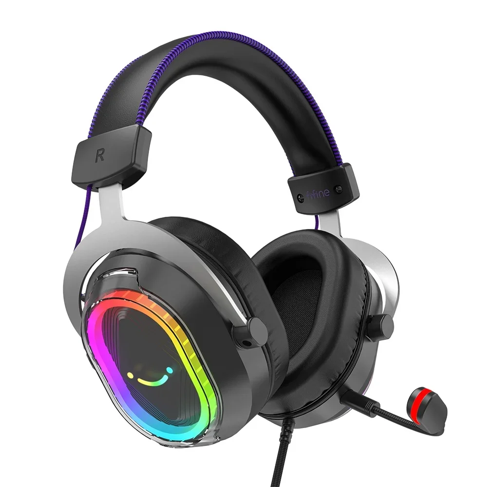 Imagem 4 de 5 do produto Headset Gamer Fifine Ampligame H13 RGB Preto