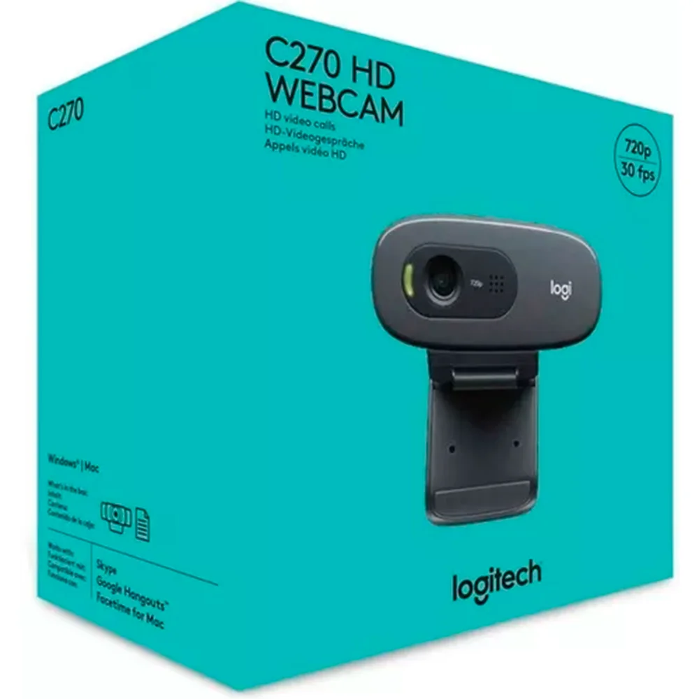 Imagem 2 de 4 do produto Webcam Logitech C270 Hd 720p Com Microfone Camera Vídeo Web Cam C 270