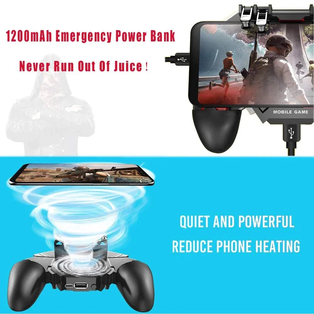 Imagem 2 de 5 do produto Gamepad Ak77 Com 4 Gatilhos E Cooler Para Celular
