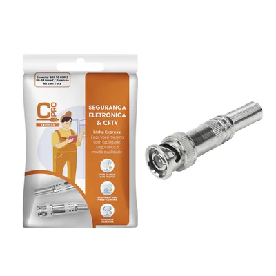 Kit  2 Conector Bnc 50 Ohms Rg-59 6mm Parafuso Cftv Camera