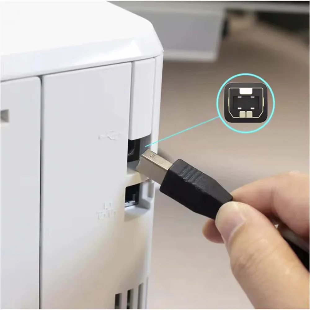 Imagem 2 de 5 do produto Cabo Usb 2.0 De Impressora 2 Metros Preto Filtro Usb-a Usb-b