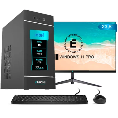 PC Computador Completo Efacini Intel Core i5 3ª Gen 16gb WINDOWS 11 Pro SSD 1TB