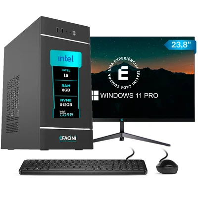 PC Computador Completo Efacini Intel Core i5 3ª Gen 8GB WINDOWS 11 Pro SSD 512gb