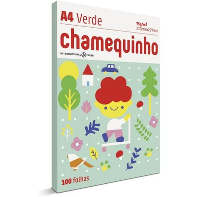 Papel Sulfite Chamequinho A4 75g Cores - Verde