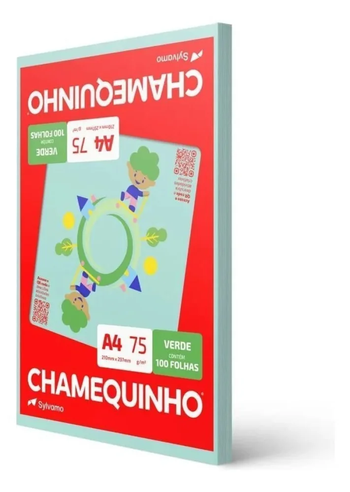 Imagem 3 de 4 do produto Papel Sulfite Chamequinho A4 75g Cores - Verde