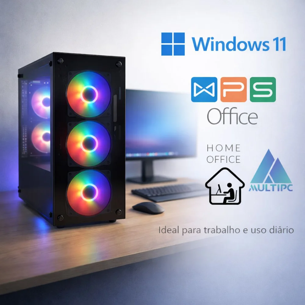 PC Gamer Ryzen 5 5600 Gpu Gt730 4gb SSD 256gb 8GB Ram Win 11 - view 2