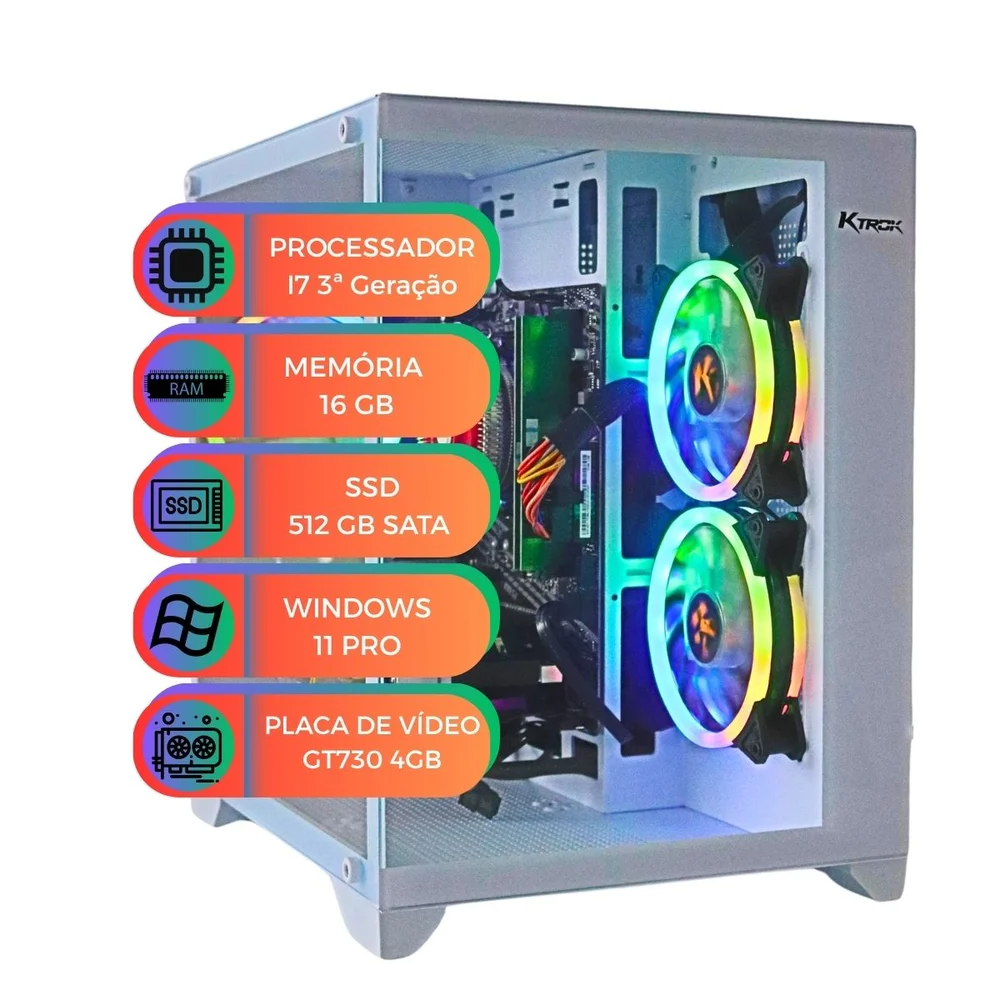 PC Gamer Br i7 3ª Gen 16gb Ram SSD 512gb Nvidia Gt730 Win11