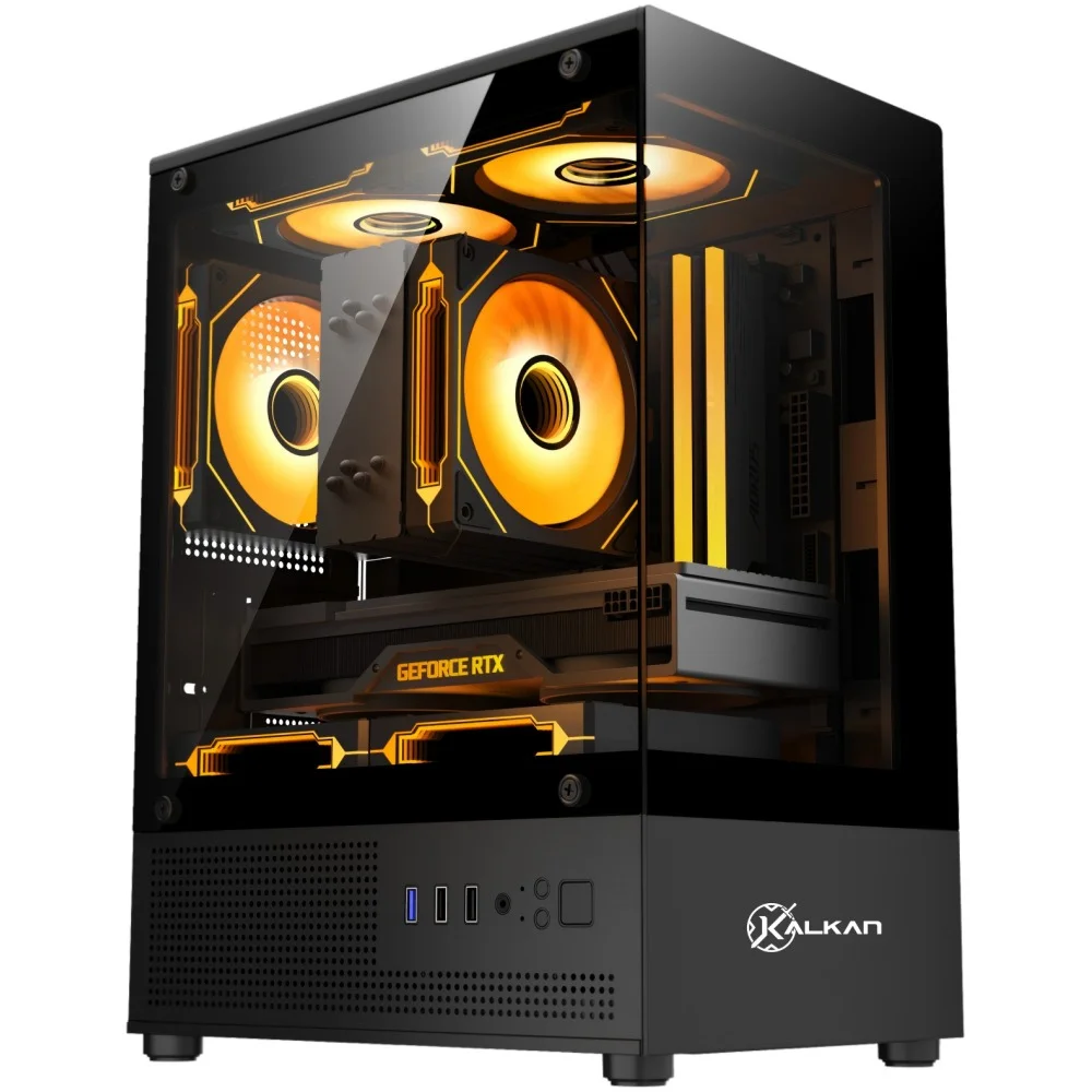 Gabinete Gamer Kalkan Hakon S/fan S/fonte Micro-atx Vidro Temperado Duplo Usb 3.0 Panorâmico - Klk00080