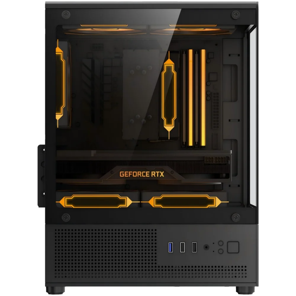 Imagem 3 de 5 do produto Gabinete Gamer Kalkan Hakon S/fan S/fonte Micro-atx Vidro Temperado Duplo Usb 3.0 Panorâmico - Klk00080