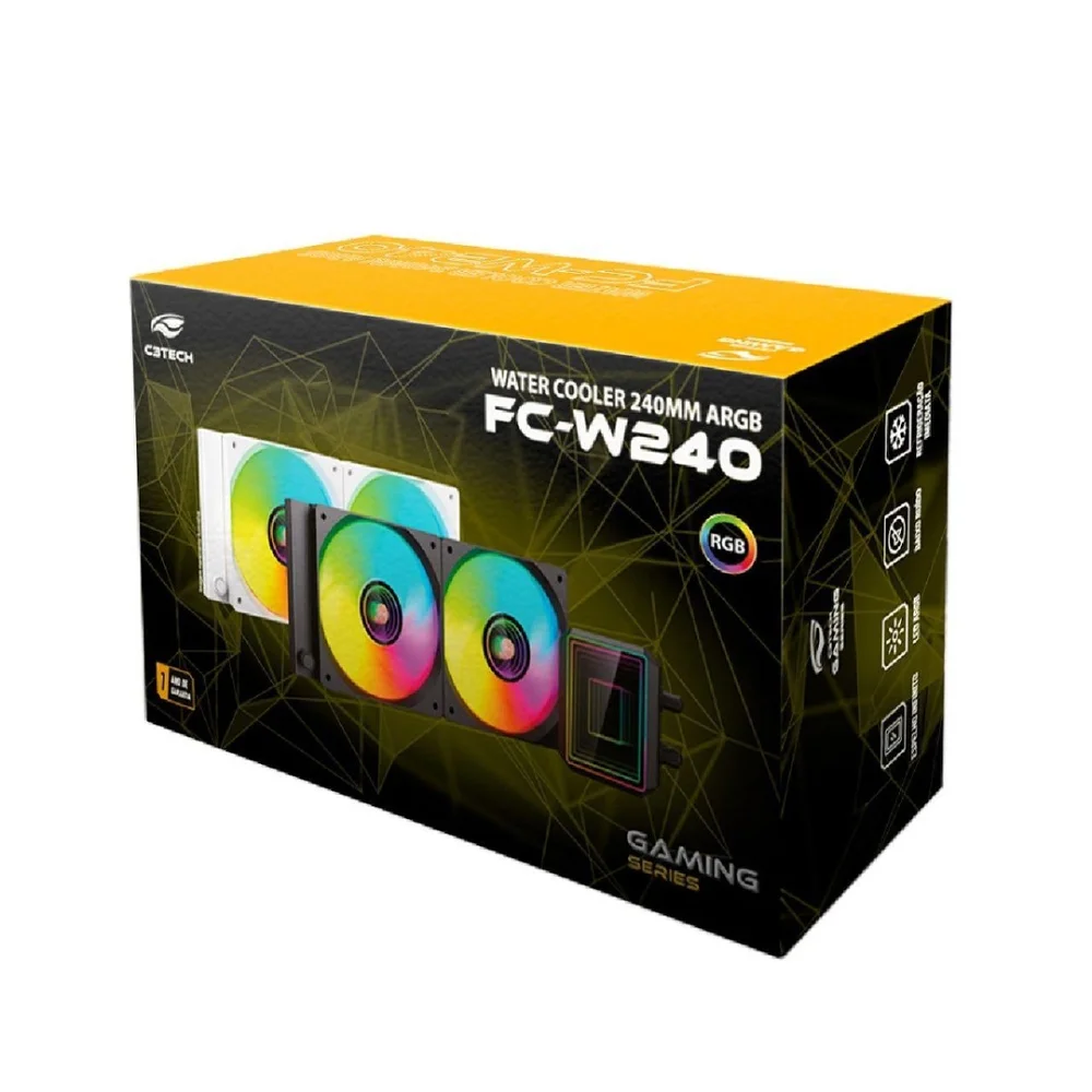 Imagem 3 de 4 do produto Cooler C3tech Water Cooler Fc-w240whv2 Branco