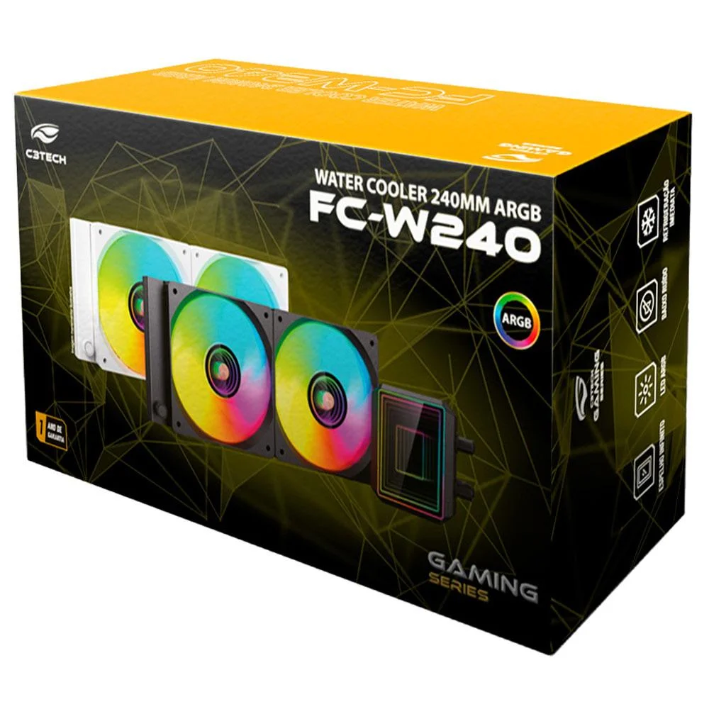 Imagem 4 de 5 do produto Cooler C3tech Water Cooler Fc-w240bkv2 Preto.