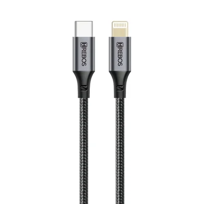 Cabo Tipo-c Compatível Para Iphone Ios Hrebos Premium Midnight 27w 3 Metros Cb-464i | Carregamento Rápido