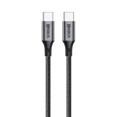 Cabo Usb-c Para Usb-c 3 Metros 100w Cb-464c Hrebos | Nylon Trançado Premium Carregamento Rápido Alta Potência