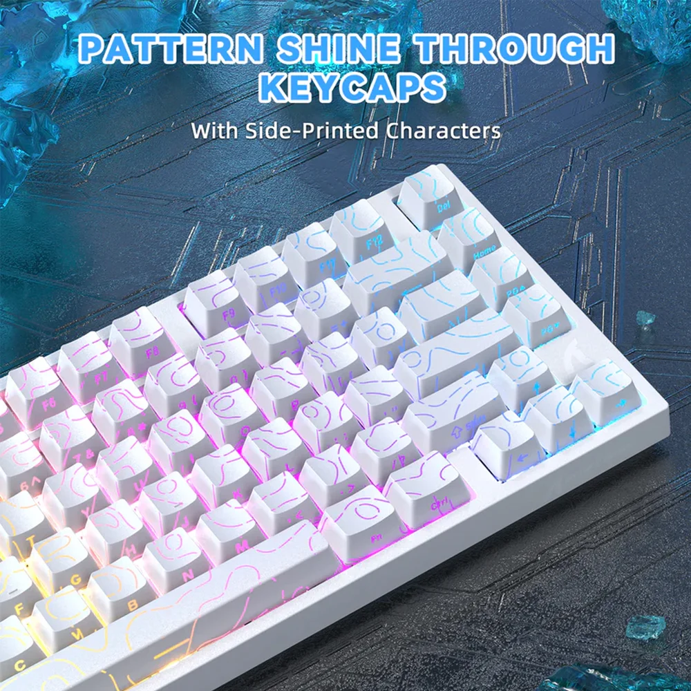 Imagem 2 de 5 do produto Teclado Gamer Magnético 8000hz Attack Shark Com Fio R82 He Branco