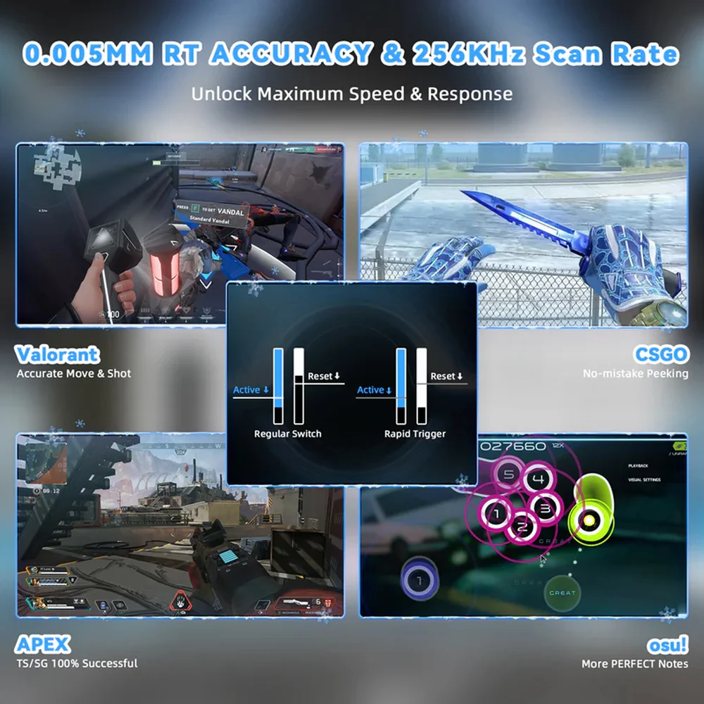 Imagem 5 de 5 do produto Teclado Gamer Magnético 8000hz Attack Shark Com Fio R82 He Branco