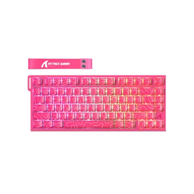 Teclado Gamer Magnético 8000hz Attack Shark Com Fio R82 He Rosa