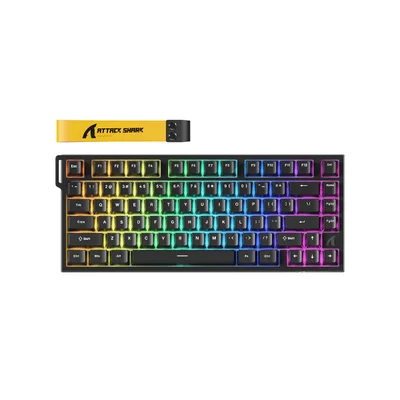 Teclado Gamer Magnético 8000hz Attack Shark Com Fio R82 He Preto