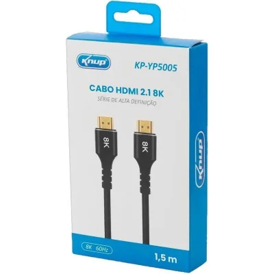 Cabo Knup HDMI X HDMI Versão 2.1 8k 5 Metros Kp-y5005