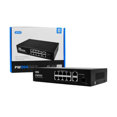 Switch Poe 8 Portas Gigabit Com Sfp Para Câmeras Ip Cftv 100w Total, Plug And Play, Ieee 802.3af