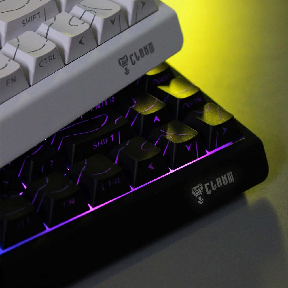Teclado Gamer 65% Branco RGB Arkan Snow Iluminado Para Jogos Ansi X68 He Clanm Teclado Gamer 65% Branco RGB Arkan Snow Iluminado Para Jogos Ansi X68 He Clanm