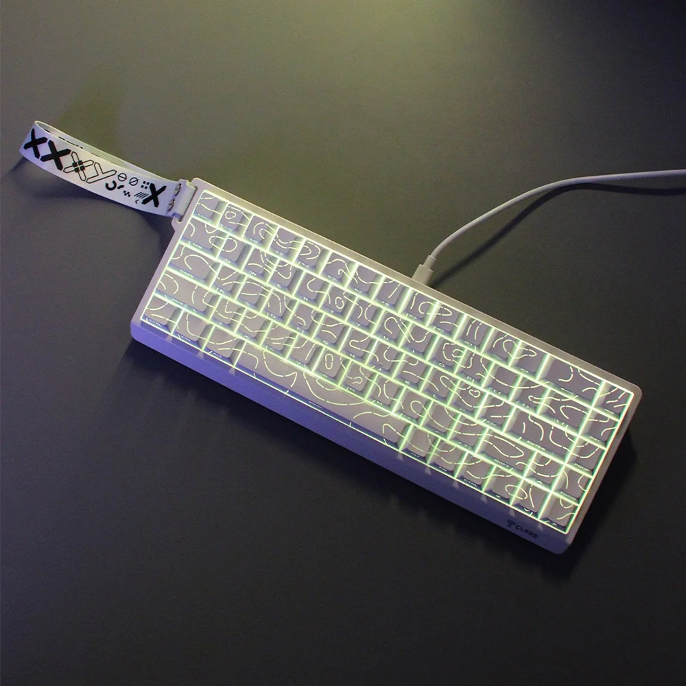 Teclado Gamer 65% Branco RGB Arkan Snow Iluminado Para Jogos Ansi X68 He Clanm Teclado Gamer 65% Branco RGB Arkan Snow Iluminado Para Jogos Ansi X68 He Clanm