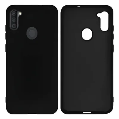 Capinha Silicone Aveludada Preta Para Samsung Galaxy A11