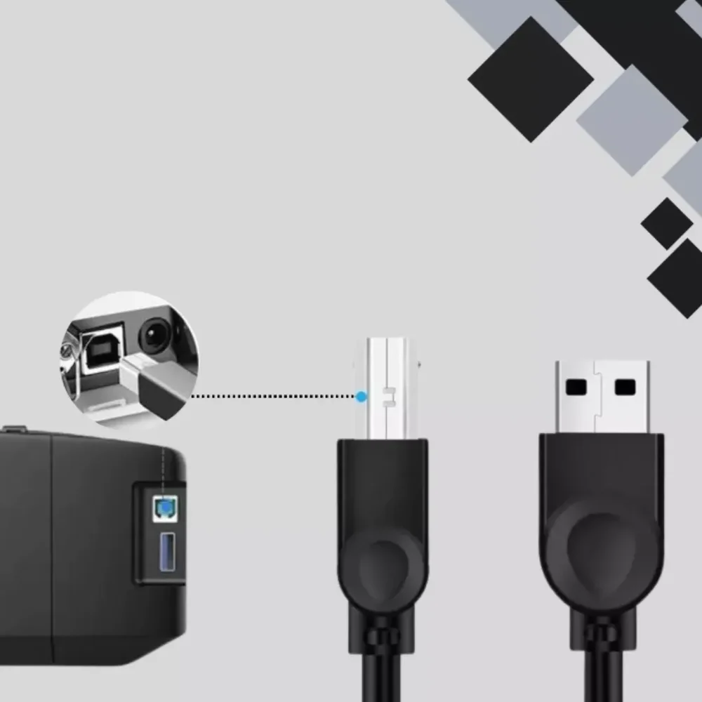 Imagem 4 de 5 do produto Kit 10 Cabos Usb A Para Usb B Para Impressora