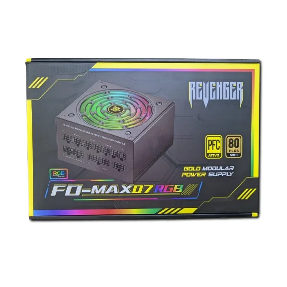 Imagem 2 de 5 do produto Fonte De Alimentação Gamer 650w RGB Pfc Ativo 80 Plus Gold Revenger