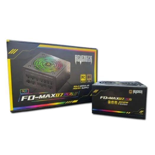 Imagem 5 de 5 do produto Fonte De Alimentação Gamer 650w RGB Pfc Ativo 80 Plus Gold Revenger