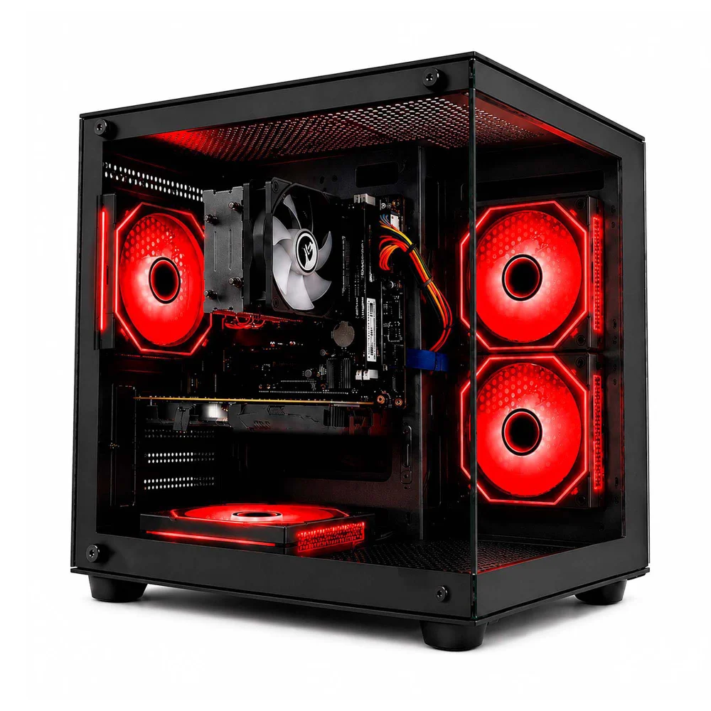 Computador Cpu Gamer Ryzen 5 2400g 16gb Ram Ssd 512gb Rx 6500xt Gabinete Aquario Preto