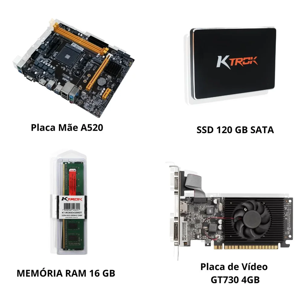 PC Gamer Multipc Ryzen 5 5600 16gb Ddr4 SSD 120GB Sata Gpu Gt730 4gb Win11 Pro - view 3