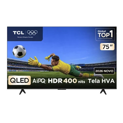 Smart Tv TCL 75" 4k QLED, Com Processador Aipq, Dolby Vision, 120 Hz, Hdr10+ E Wi-fi, Bivolt - 75p7l