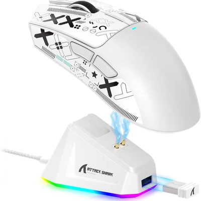 Attack Shark X11 Mouse Sem Fio Leve 62g RGB Conexão Tri 2.4g/usb-c/bt22k Dpi Sensor Paw3311 5 Botões