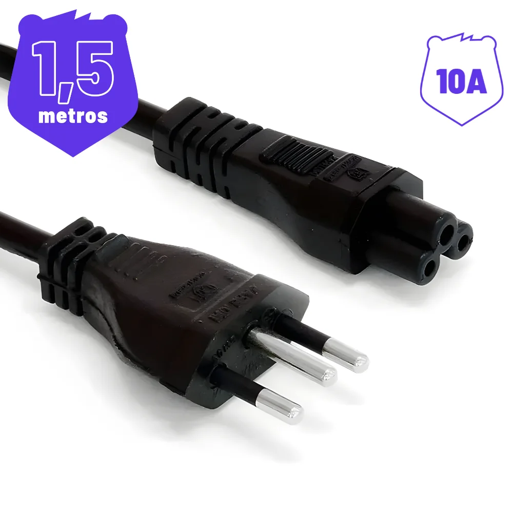 Imagem 2 de 3 do produto Cabo De Força Tripolar Mickey 10a 1,50 Metros