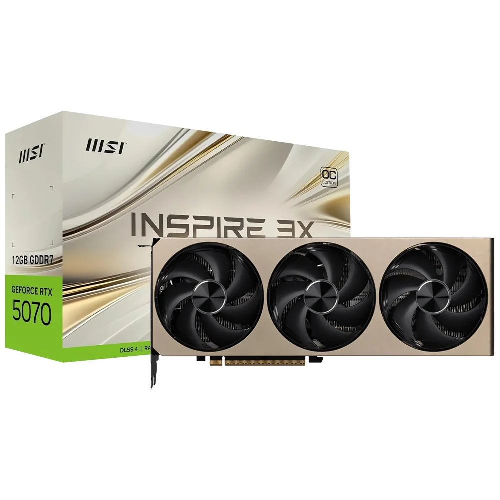 グラフィックボード・グラボ・ビデオカード MSI GeForce RTX 5070 INSPIRE 3X Produtos com até 15 OFF no PIX KaBuM
