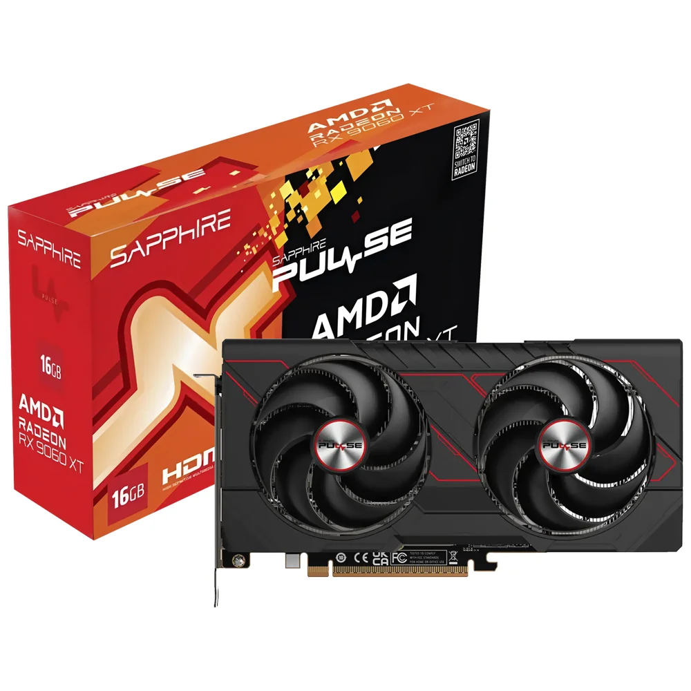 Placa De Vídeo Sapphire Gaming Pulse Oc 16gb Radeon Rx9060 Xt Gddr6 - 11350-03-20g