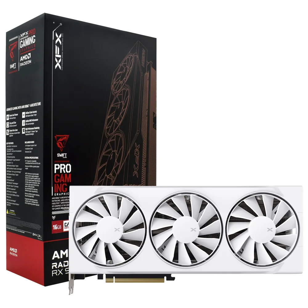 Placa De Vídeo Xfx Swift Oc Gaming White Edition 16gb Radeon Rx9070 Gddr6 - Rx-97swft3w7
