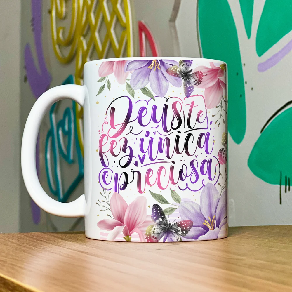 Imagem 2 de 5 do produto Caneca Dia Das Mães - Deus Te Fez Única E Preciosa - 325ml