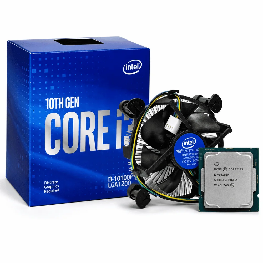 Processador Intel Core i3-10100F 10ª Geração LGA1200 4.3GHz Box Com Cooler 4