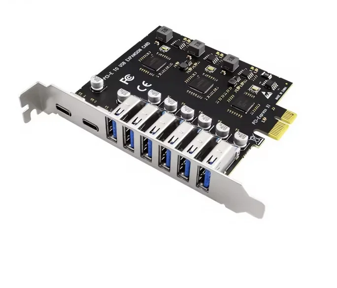 Imagem 1 de 5 do produto Placa PCi-e X1 8 Portas Usb 3.2 Gen1 5gbps Tipo-a/tipo-c