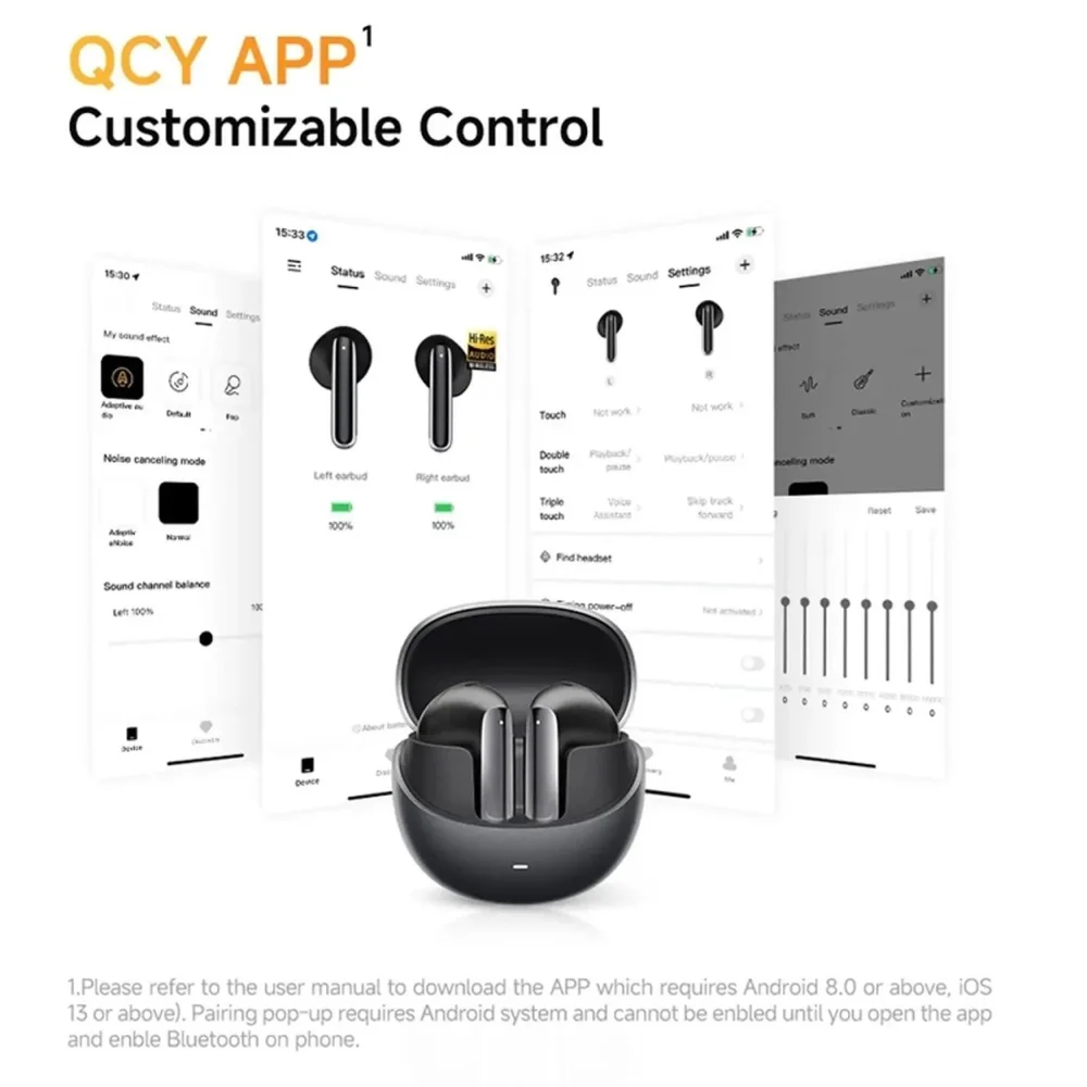 Imagem 3 de 5 do produto Fone Ailybuds Pro Anc Ht10 Qcy Cancel. Ruido Ativo Modo Gamer - Branco