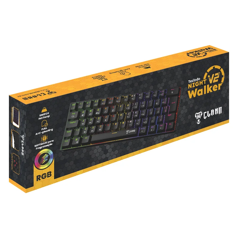Imagem 5 de 5 do produto Teclado Mecânico 60% Night Walker V-ii Switch Brown | Software Próprio | Hot Swap