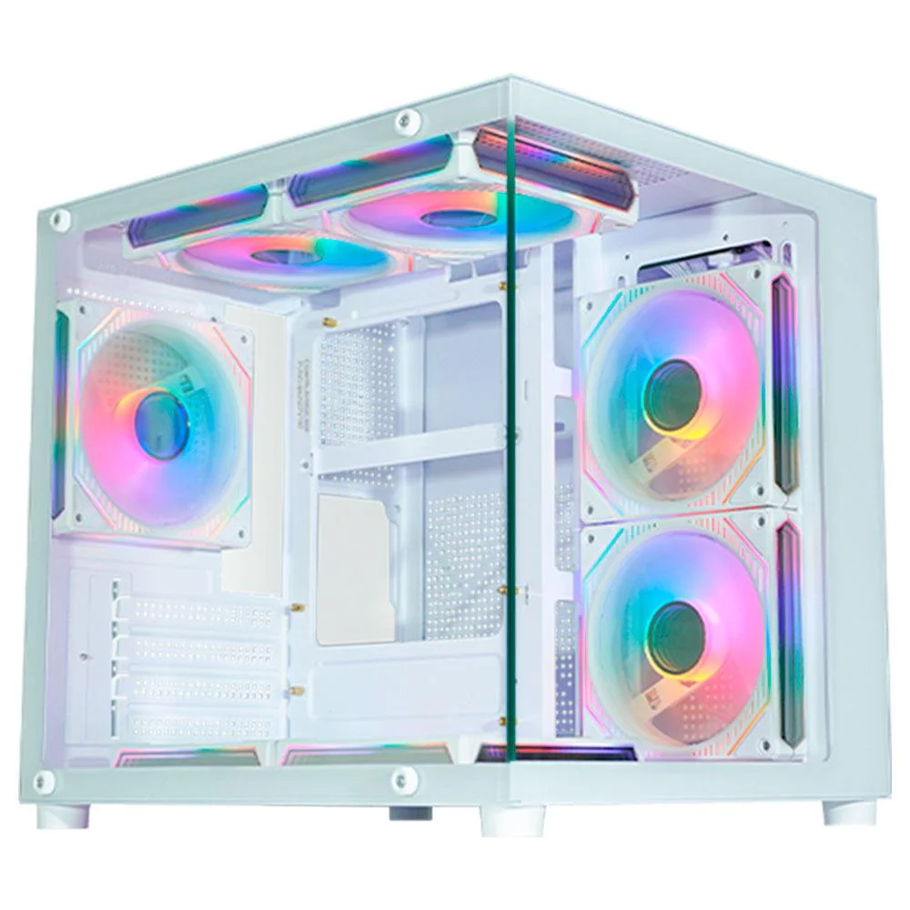 Gabinete Gamer K-mex Aquario Cg-w7rl Micro Atx Branco Sem Fan