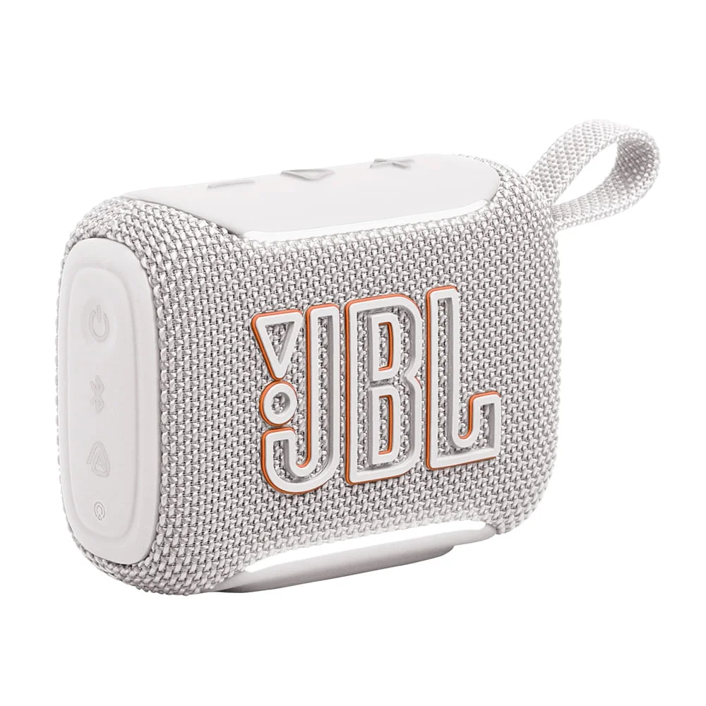 Caixa De Som Portátil Jbl Go 5 Branca Com Potência De 4,2w Rms, Bluetooth, A Prova D'água Ip67 Bivolt