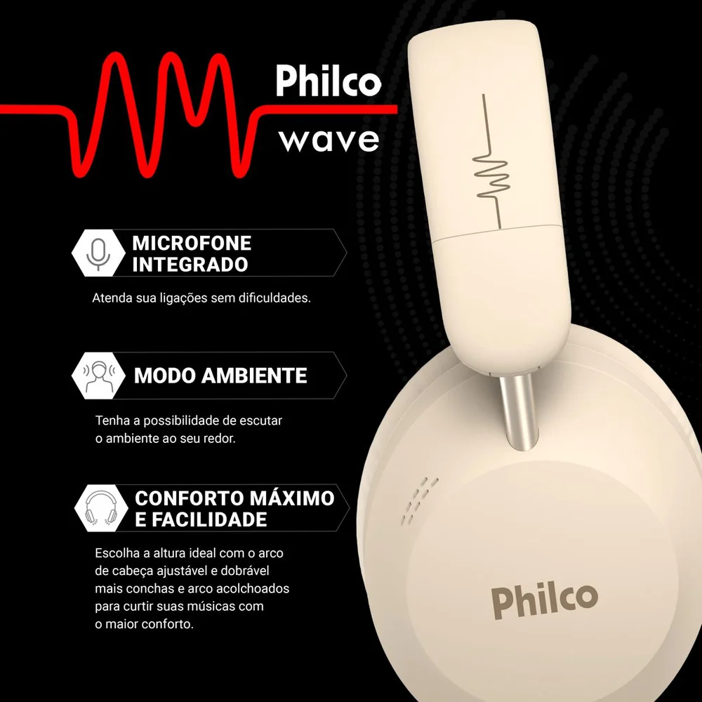 Imagem 5 de 5 do produto Fone De Ouvido Philco Wave Bluetooth 5.4 Pfo09g