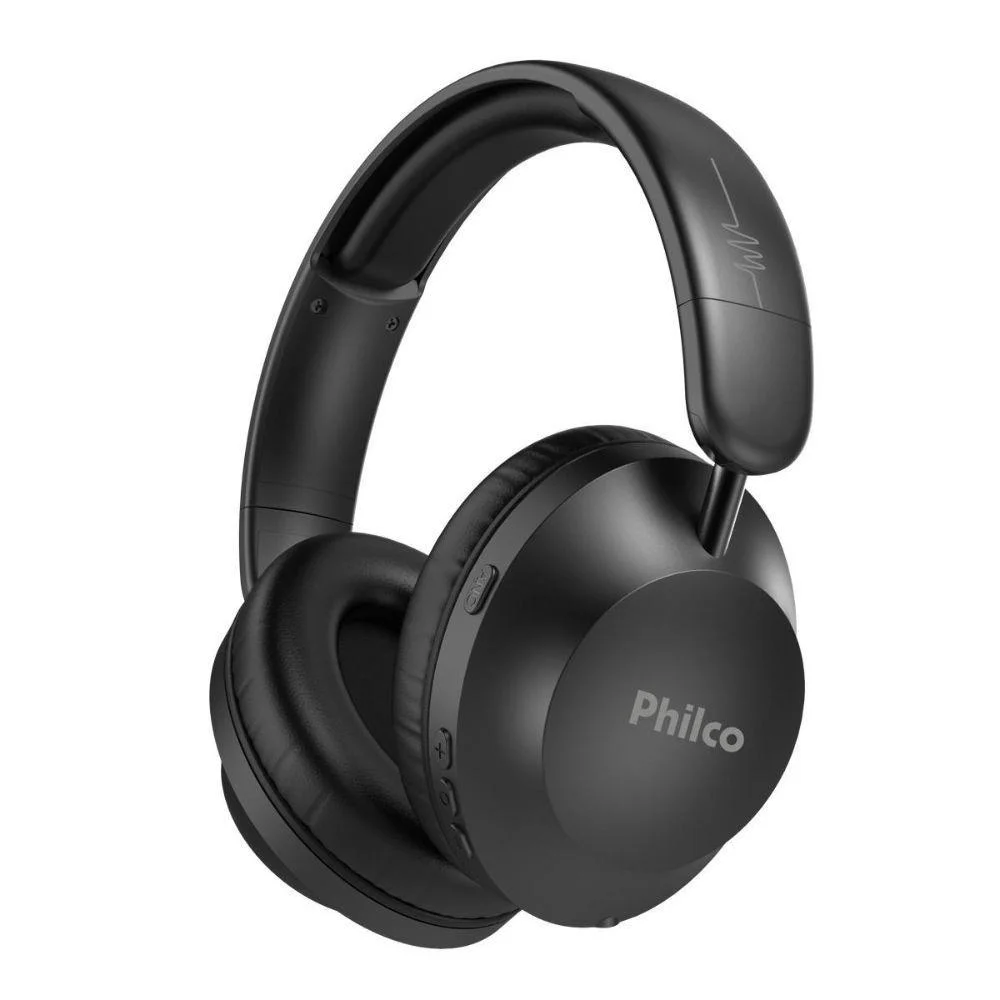 Fone De Ouvido Philco Pfo09p Wave Bluetooth 5.4 Com Cancelamento De Ruído Preto