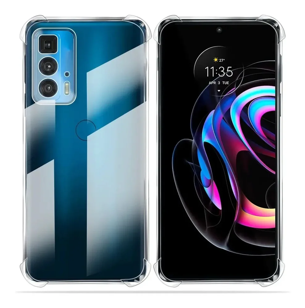 Imagem 4 de 5 do produto Kit Capa Silicone Para Moto Edge 20 Pro + Pelicula De Vidro 3d