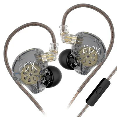 Fones De Ouvido Kz Edx Hifi Bass Intra-auriculares Cinza
