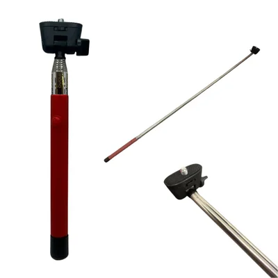 Suporte Para Selfie Monopod Bluetooth Universal Vermelho