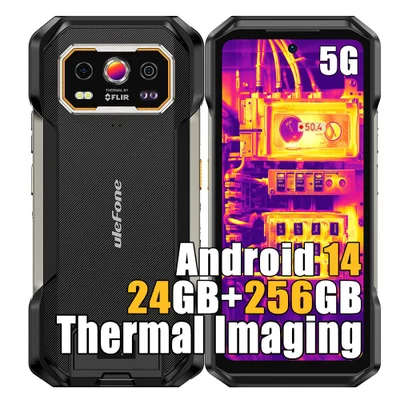 Smartphone Ulefone Armor 27t Pro Plus 5g Nfc 24gb Ram 256gb Bateria 10600mah Com Câmera Térmica Flir Preto